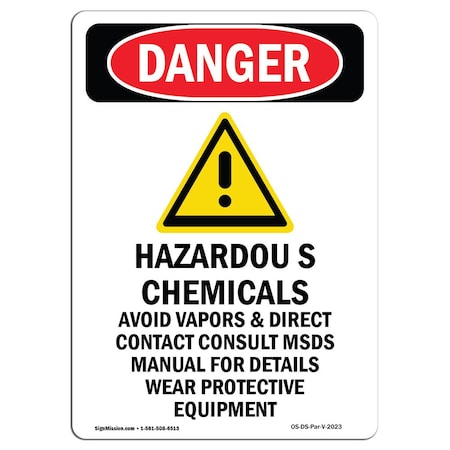 Signmission Safety Sign, OSHA Danger, 5" Height, Portrait, D-35-V-2023-10PK OS-DS-D-35-V-2023-10PK
